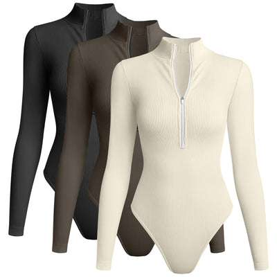 Combinaison Longue Femme à Manches Longues avec Fermeture Éclair – Extensible et Respirante – S à L