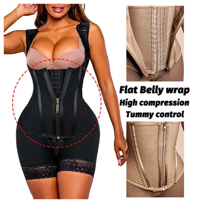 Body Gainant Femme Haute Compression avec Armatures en Acier – Dentelle